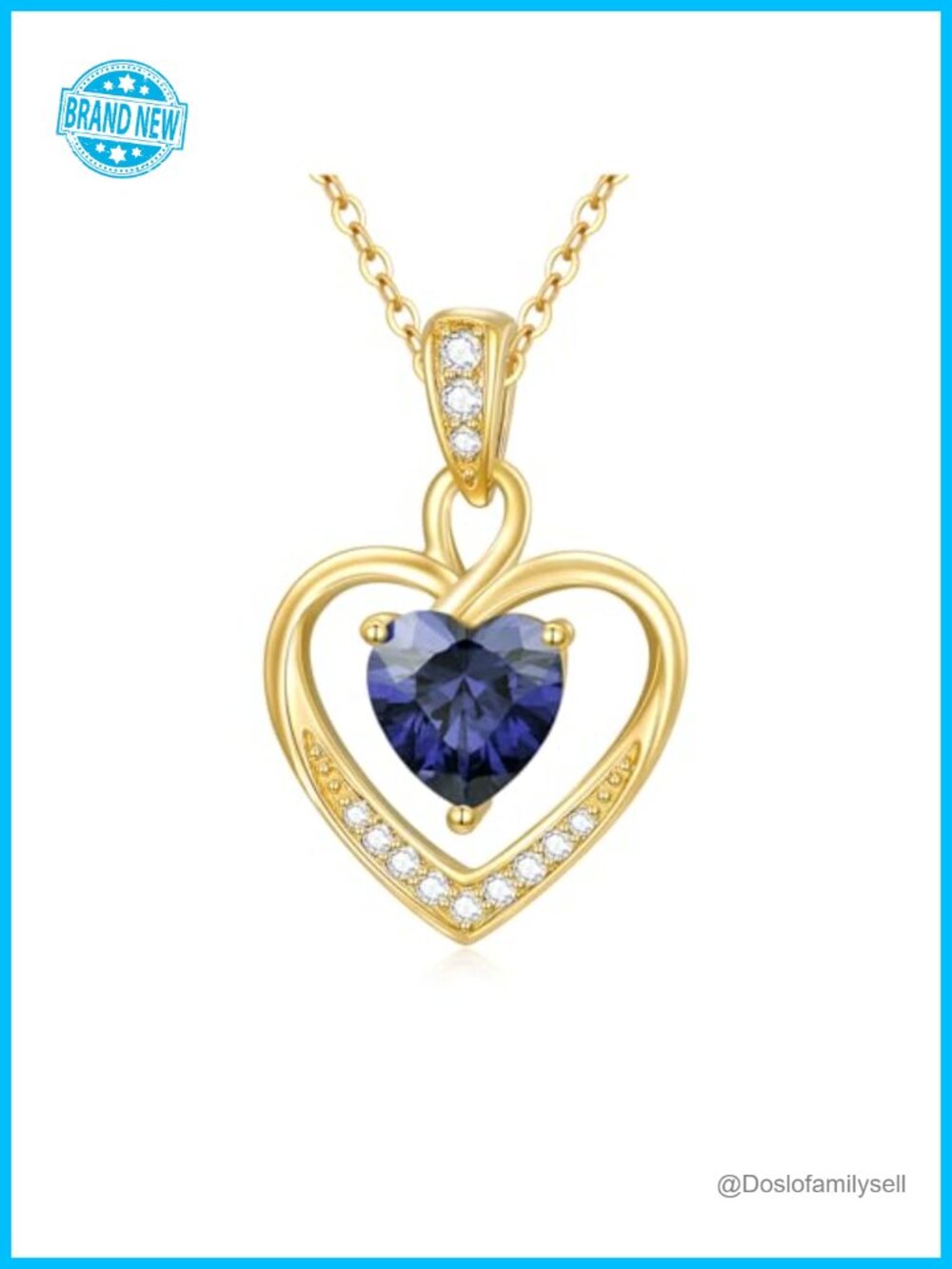 14K Gold Birthstone Heart Necklace Dainty Gemstone Pendant 16-18" Gift for Her